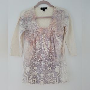Style & co patterned blouse